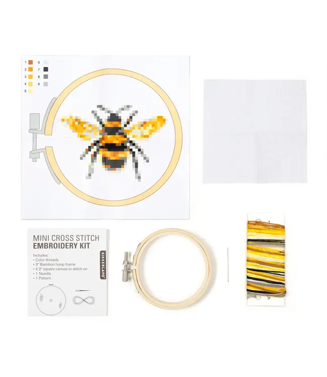 Kikkerland | Mini Cross Stitch | Borduurwerk | Bij | 11+