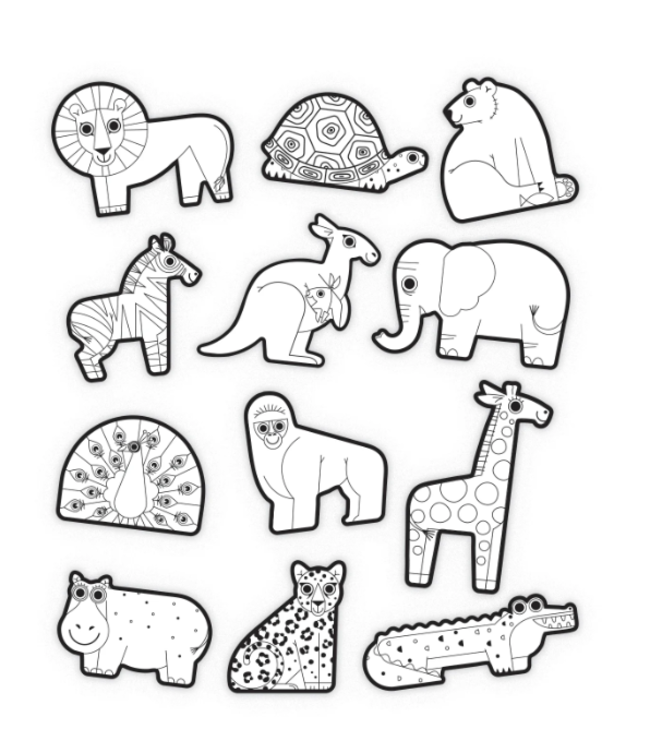 Crocodile Creek | Coloring Stickers | 20 Jumbo Stickers | Animals | 3+