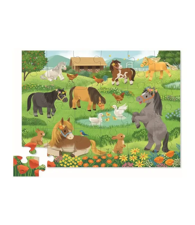 Crocodile Creek | Shaped Box Floor Puzzle | Pretty Ponies | 36 delig | 3+