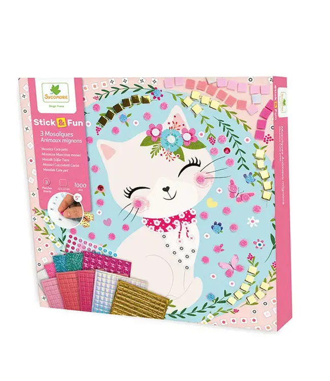 Sycomore | Stickers plakken | Mozaiek Cute Pets | 5+