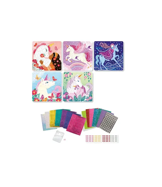 Sycomore | Stick'n Fun | 5 Large Mosaiques | Unicorns | 5+