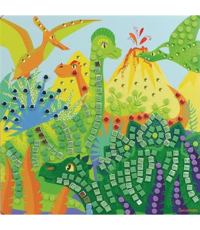 Sycomore | Stick'n Fun | 5 Large Mosaiques | Dinosaurs | 5+