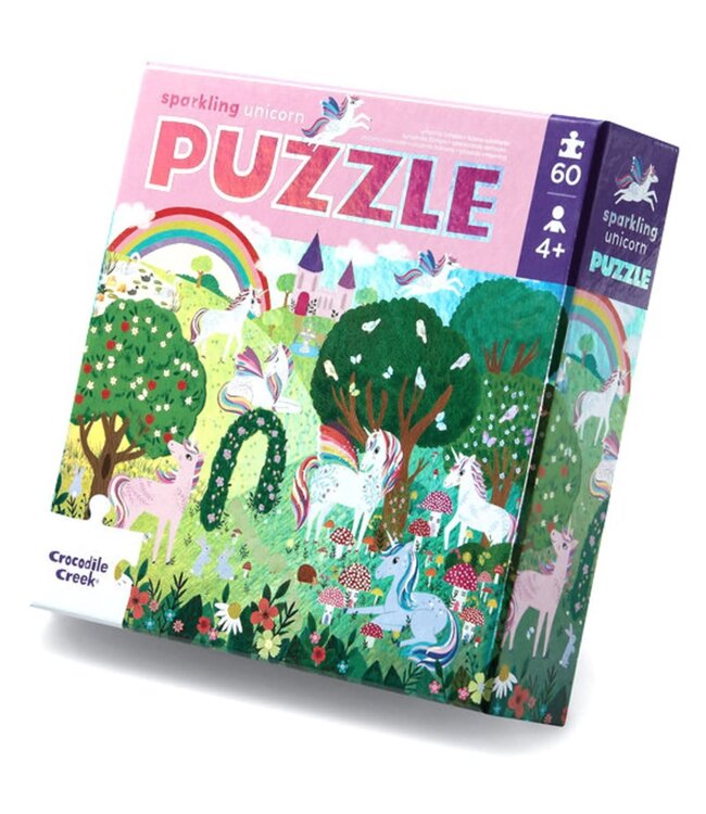 Crocodile Creek | Foil Puzzle | Sparkling Unicorn | 60 stukjes | 4+