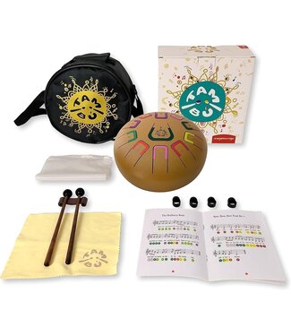Juega Conmigo | Percussion Instrument | Tongue Drum | Ø  20,3 x 10,5 cm | Golden Stars | 5+