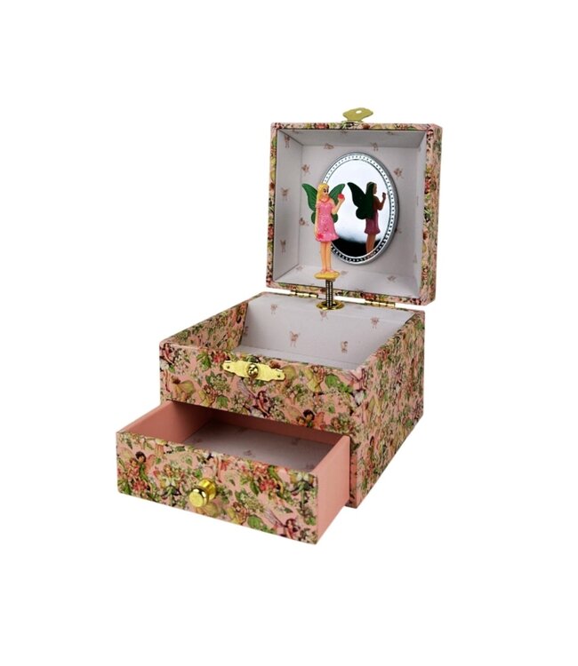 Trousselier | Houten Muziekdoos l Kubus 10,5 x 8,5 cm | Flower Fairies | Vivaldi | Lente