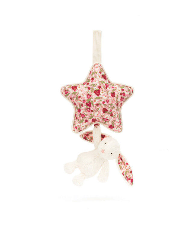 Jellycat | Musical Pull | Bashful Blossom Cream Bunny | Berry | 30 cm | 0+