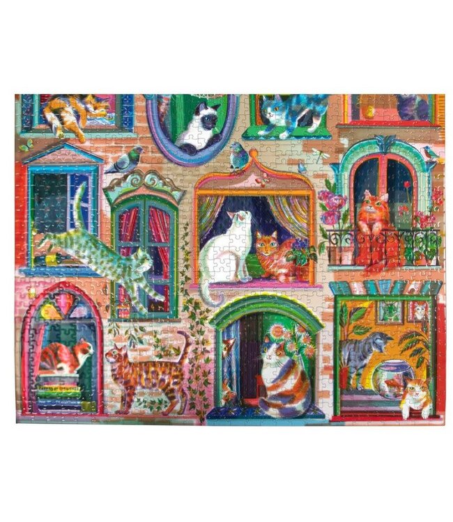 eeBoo | Puzzel | Cats in Window | 1000 stukjes