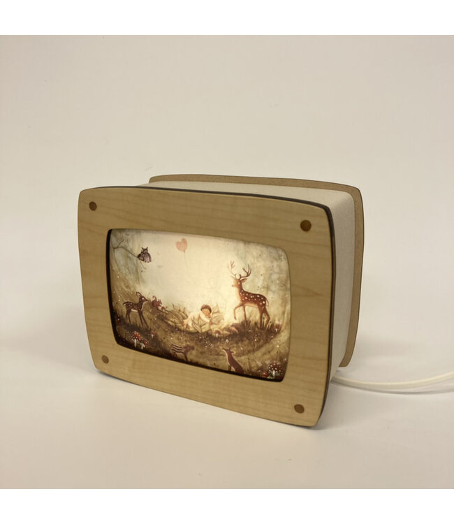 Het Houtlokael | Houten Lampje voor Postkaart of Foto | Esdoorn | Maple | Luxe uitvoering | inclusief kaart