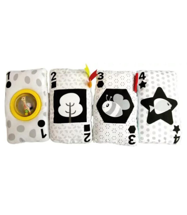 Sophie de Giraf | Fresh Touch | Soft Toy | Zintuigelijke Kaarten | 4 delig | Tweezijdig | 14 cm | +3 maanden