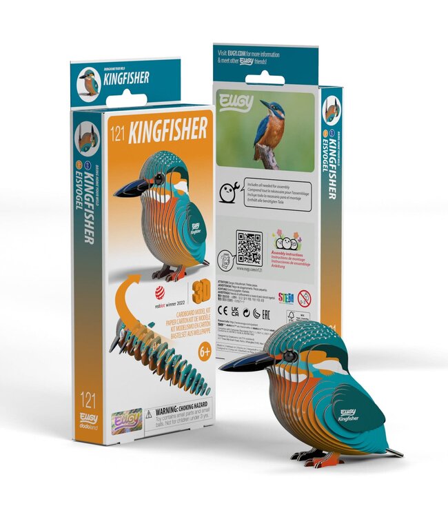 Eugy | 3D Cardboard Model Kit | Bird Life | Ijsvogel | 6+