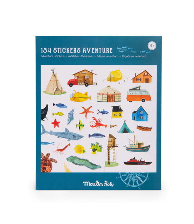 Moulin Roty | Removable Stickers | Adventure | 154 stickers | 3+