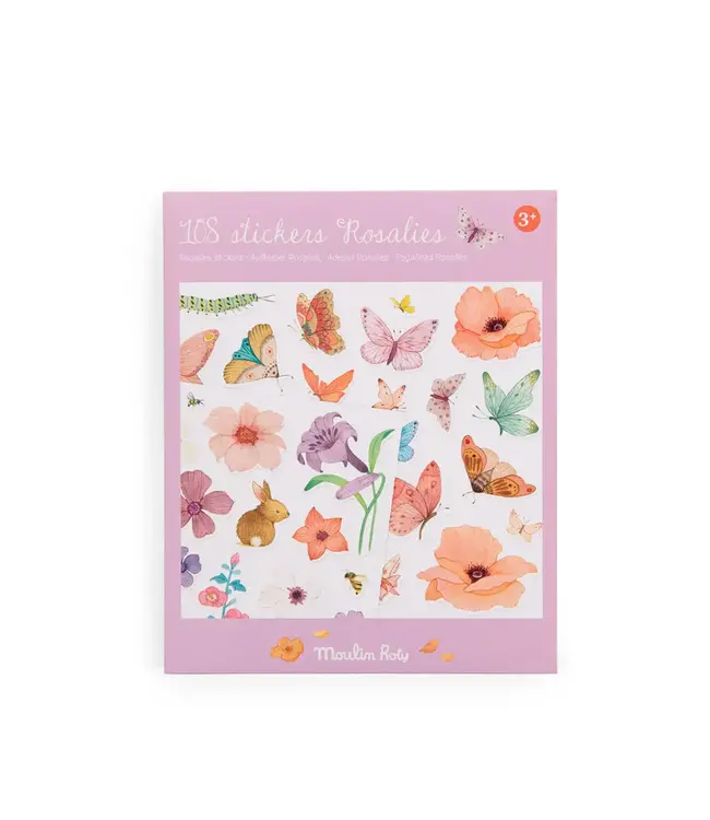 Moulin Roty | Removable Stickers | Les Rosalies | 108 stickers | 3+