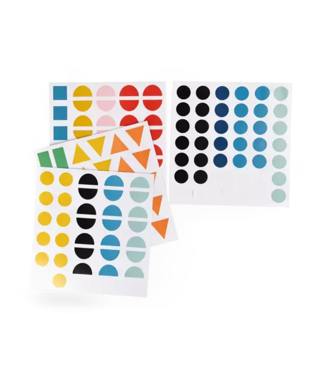 Moulin Roty | Geometrische Stickers | 10 kaarten | 300 stickers | 3 - 5 jaar