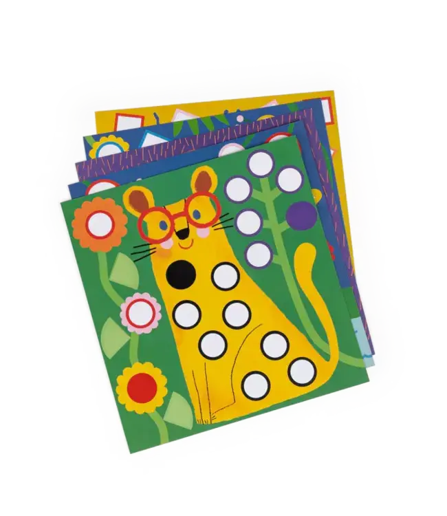 Moulin Roty | Geometrische Stickers | 10 kaarten | 300 stickers | 3 - 5 jaar