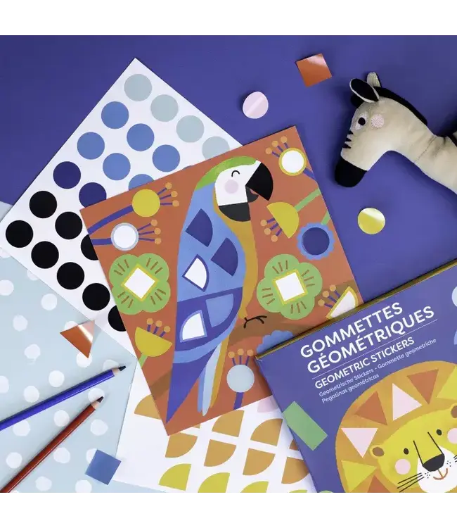 Moulin Roty | Geometrische Stickers | 10 kaarten | 300 stickers | 3 - 5 jaar