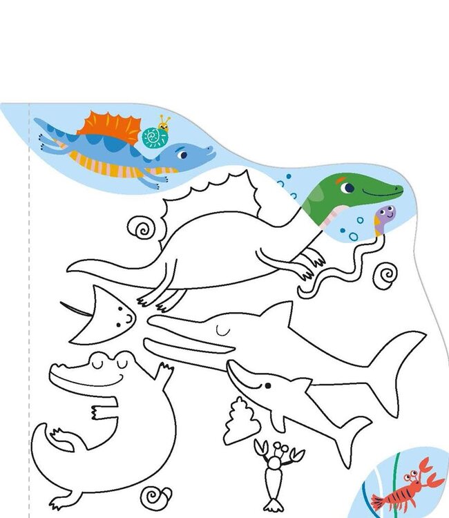 Avenir  | Magic Water Painting | Dinosaurus | inclusief 110 Afneembare Stickers | 3+