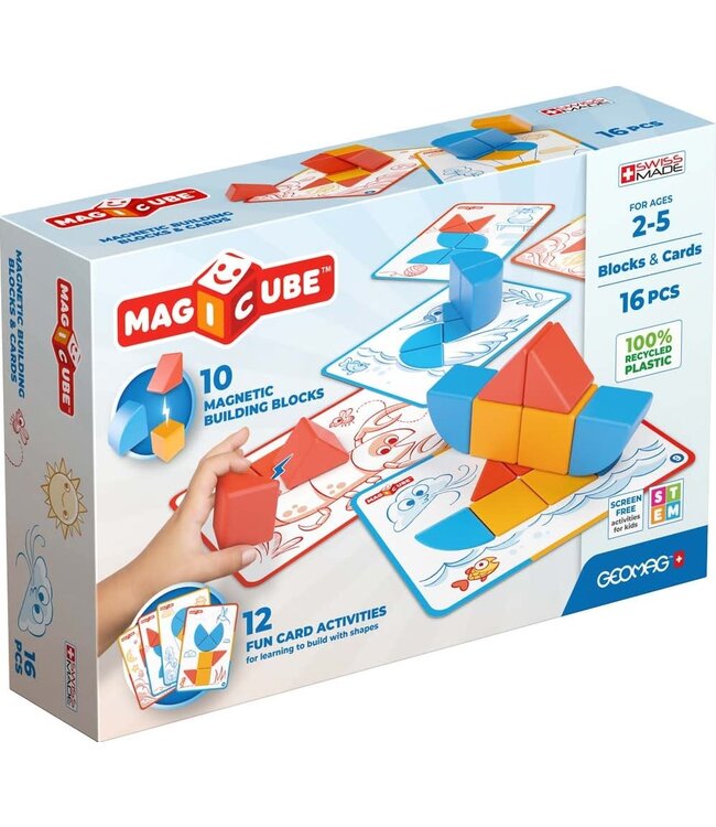 Geomag | Magicube Shapes | Blocks & Cards | 16 delig | 2- 5 jaar