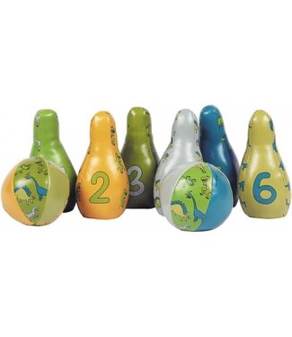 Petit Jour Petit Jour | Bowlingset | Dinosaurus | 8 delig | 15 cm | 1+