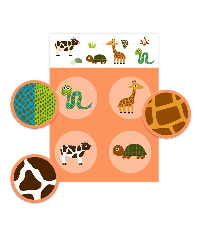 Djeco | Lotto | Dieren en hun Vacht | 16 delig | 2+