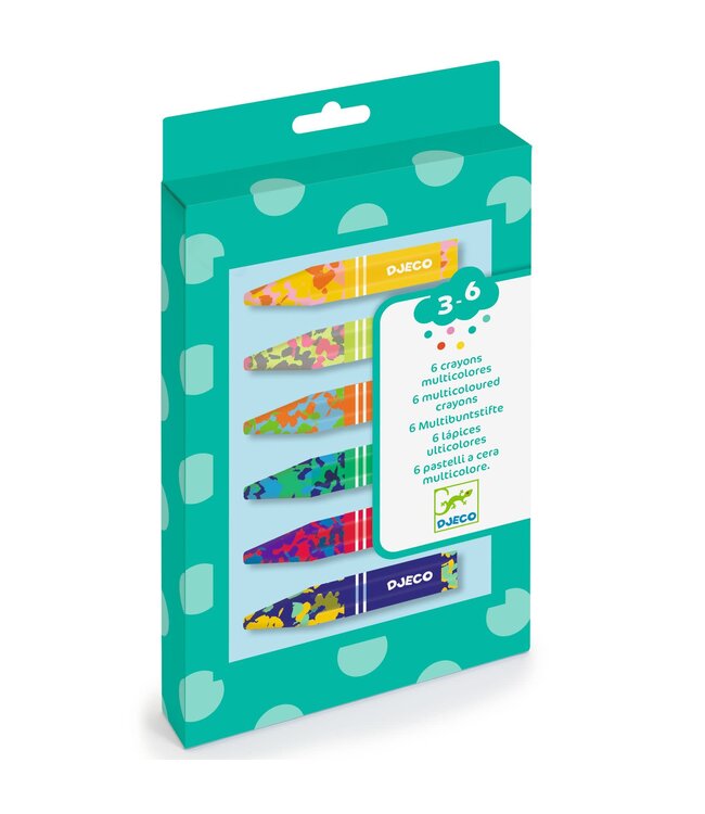 Djeco | 6 Crayons | Multicoloured | Waskrijt | 3+
