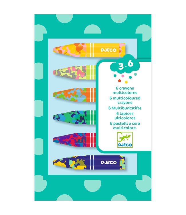 Djeco | 6 Crayons | Multicoloured | Waskrijt | 3+