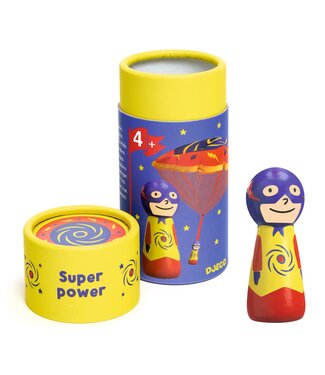 Djeco Djeco | Houten Parachutist 5 cm | met polyester Parachute 40 cm | Flying hero - Super Power | 4+