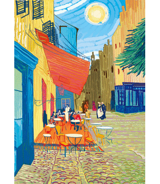 Orange Panda | Lenticulaire Kaart Bewegend | van Gogh | After Café Terrace at Night