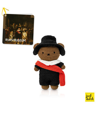 Just Dutch Gehaakte Knuffel | Boris | Nachtwacht Outfit | 20 cm | 100 % Cotton | 0+
