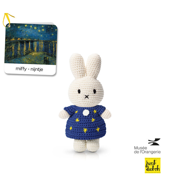 Gehaakte Knuffel | Miffy/Nijntje | Starry Night Dress (stars) | 25 cm | 100 % Cotton | 0+