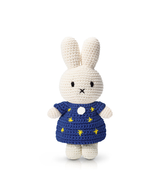 Gehaakte Knuffel | Miffy/Nijntje | Starry Night Dress (stars) | 25 cm | 100 % Cotton | 0+