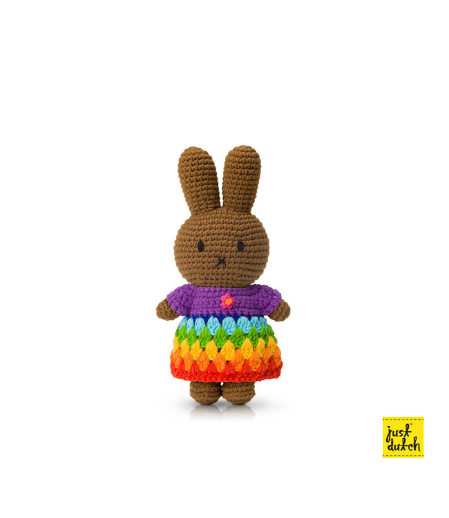 Gehaakte Knuffel | Melanie / Nina | Bright Rainbow Dress | 100 % Cotton | 0+
