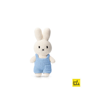 Gehaakte Knuffel | Miffy/Nijntje | Pastel Blue Overall | 25 cm | 100 % Cotton | 0+
