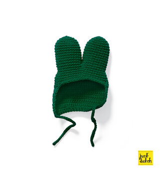 Just Dutch Gehaakte Knuffel | Miffy/Nijntje | Clothing | Green Hat | 100 % Cotton | 0+