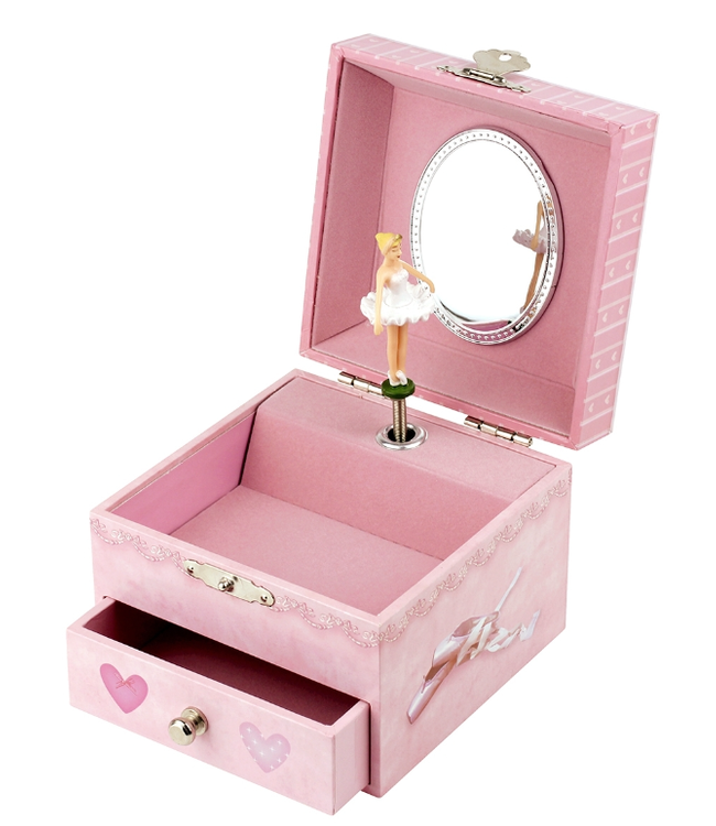 Trousselier | Houten Muziekdoos l Kubus 10,5 x 8,5 cm | Dancer In Tutu | N.Rota | Roméo & Juliette