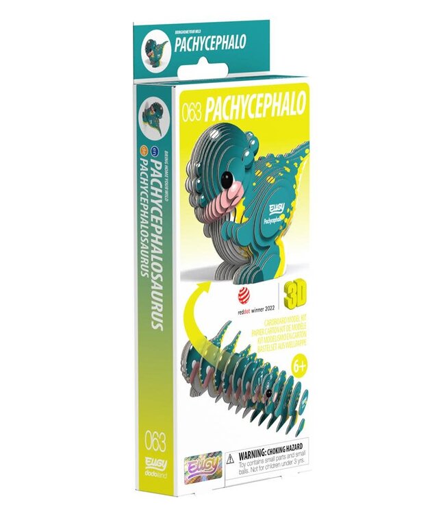 Eugy | 3D Cardboard Model Kit | Prehistoric Life | Pachycephalosaurus | 6+