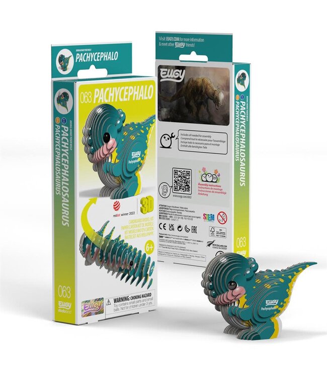 Eugy | 3D Cardboard Model Kit | Prehistoric Life | Pachycephalosaurus | 6+