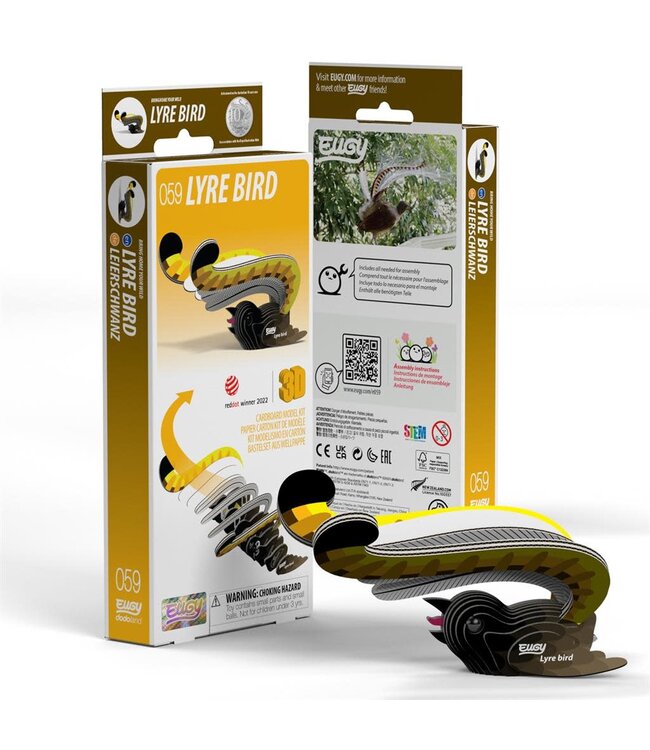 Eugy | 3D Cardboard Model Kit | Bird Life | Lyre Bird - Liervogel | 6+