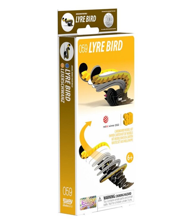 Eugy | 3D Cardboard Model Kit | Bird Life | Lyre Bird - Liervogel | 6+