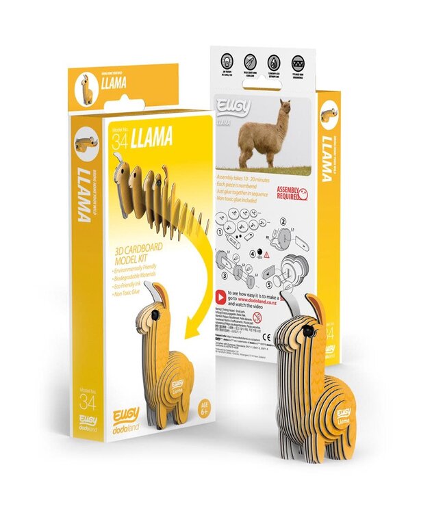 Eugy | 3D Cardboard Model Kit | Wild Life | Lama | 6+