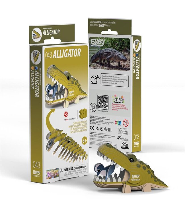 Eugy | 3D Cardboard Model Kit | Wild Life | Alligator | 6+