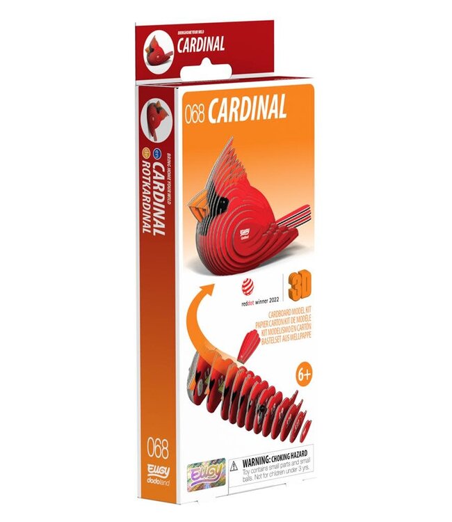 Eugy | 3D Cardboard Model Kit | Bird Life | Kardinaal | 6+