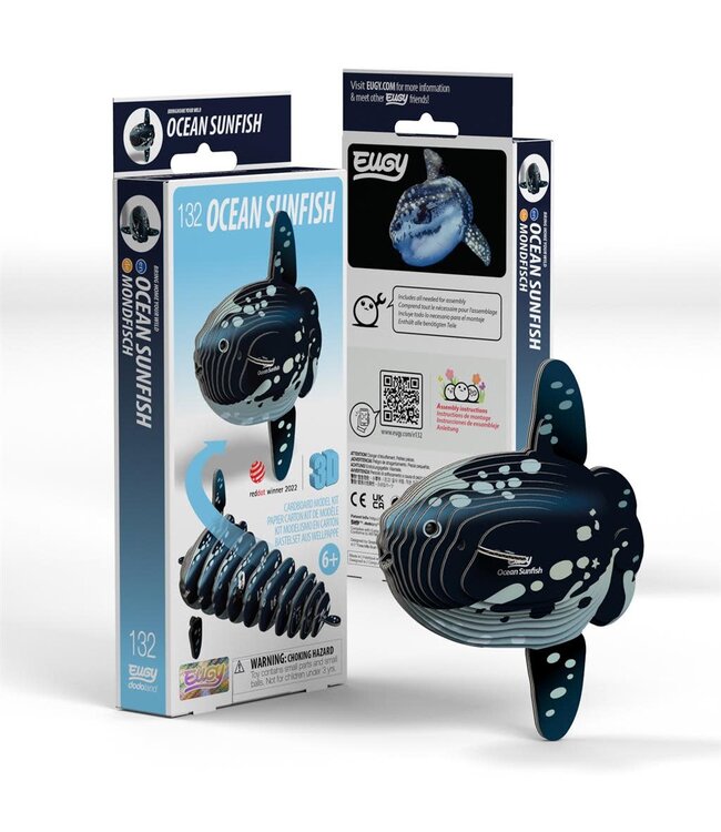 Eugy | 3D Cardboard Model Kit | Sea Life | Mola Mola | Ocean Sunfish - Maanvis | 6+