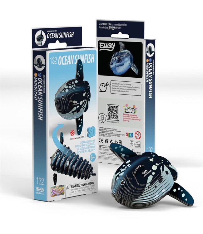 Eugy | 3D Cardboard Model Kit | Sea Life | Mola Mola | Ocean Sunfish - Maanvis | 6+