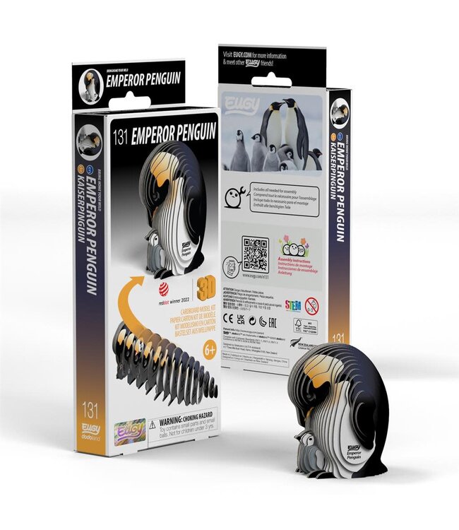 Eugy | 3D Cardboard Model Kit | Sea Life | Emperor Penguin | 6+