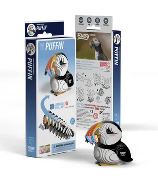 Eugy Eugy | 3D Cardboard Model Kit | Sea Life | Puffin | 6+