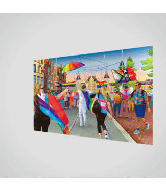 Orange Panda | Lenticulaire Kaart Bewegend | Pride Walk