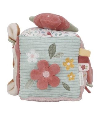 Little Dutch Little Dutch | Stoffen Kubus | Activiteitenkubus met rammelaar | Fairy Garden | 14 cm | 0+