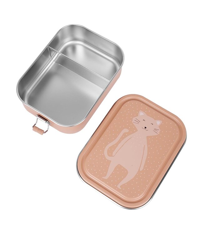Trixie | Kat | Lunch Box | 100 % Stainless Steel | Sluiting 100 % Silicone | 20 x 15 x 6 cm