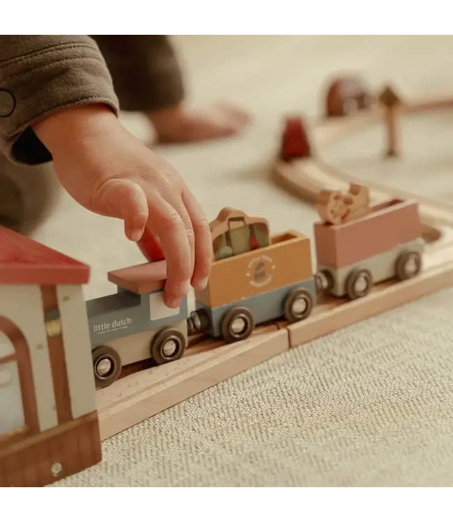 Little Dutch | Houten Treinbaan |  XL Essentials | 113 delig | 3+