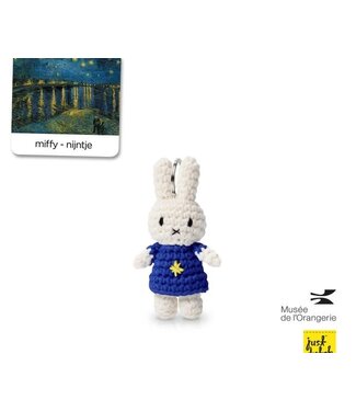 Just Dutch Gehaakte Knuffel | Miffy/Nijntje | Key Hanger | Starry Night | 11 cm | 100 % Cotton | 3+